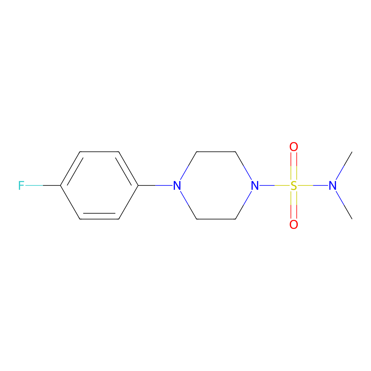4-(4-fluorophenyl)-N,N-dimethylpiperazine-1-sulfonamide molecular structure, CAS 339008-96-7