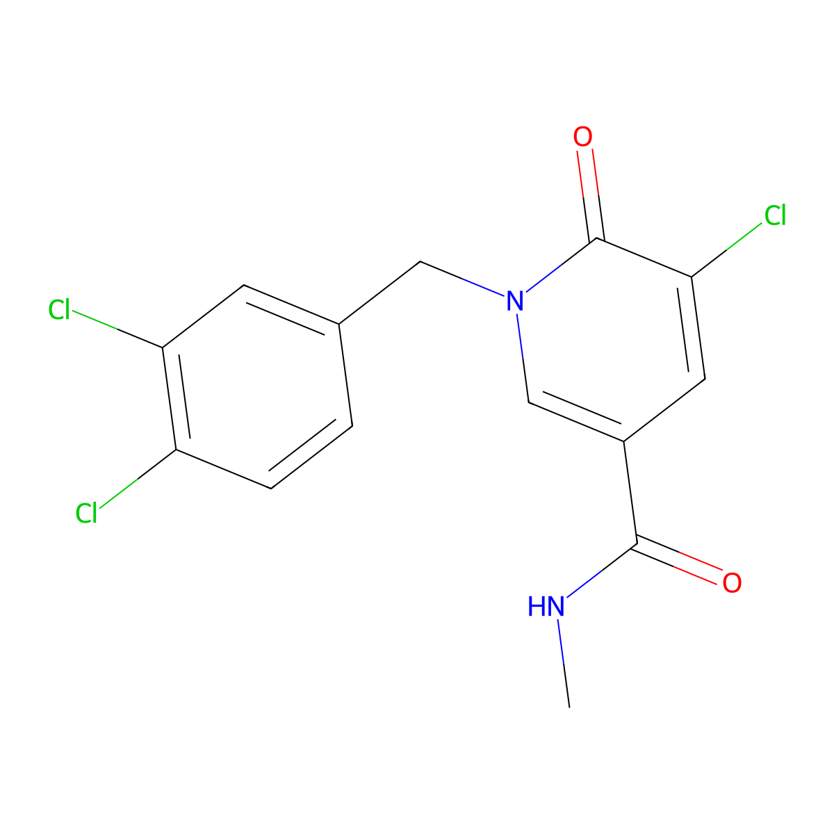 5-chloro-1-(3,4-dichlorobenzyl)-N-methyl-6-oxo-1,6-dihydro-3-pyridinecarboxamide molecular structure, CAS 339009-00-6