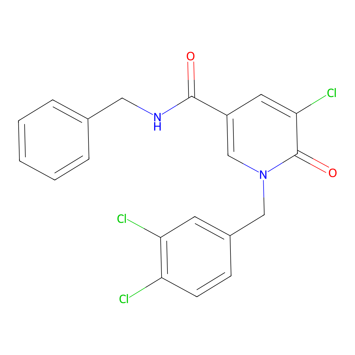5-Chloro-1-((3,4-dichlorophenyl)methyl)-1,6-dihydro-6-oxo-N-(phenylmethyl)-3-pyridinecarboxamide molecular structure, CAS 339009-03-9