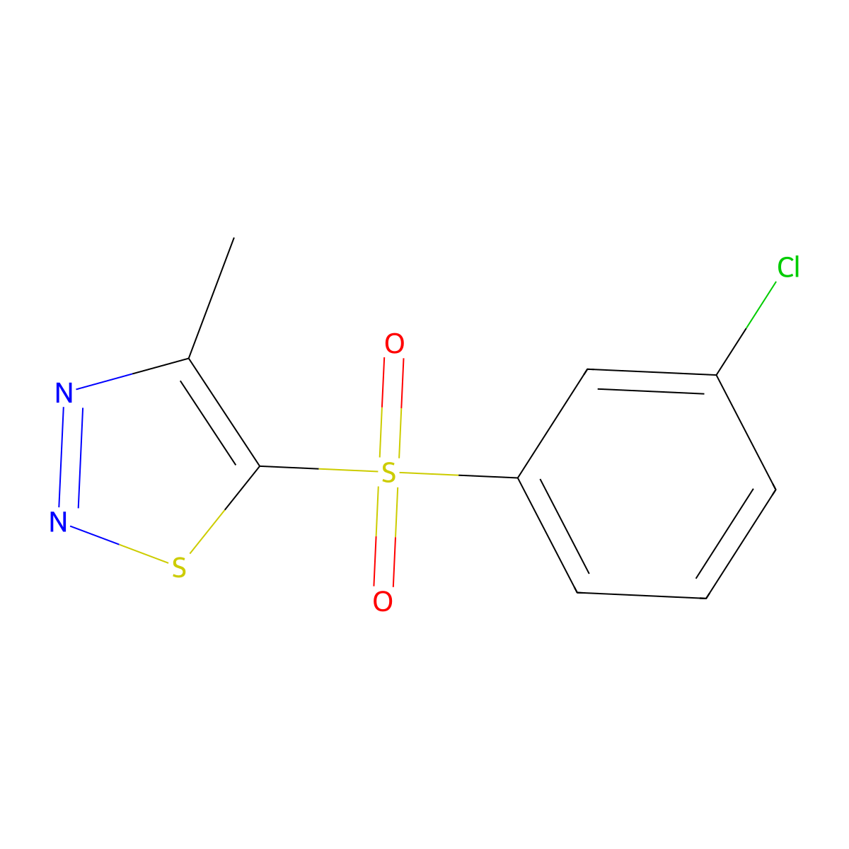 3-Chlorophenyl 4-methyl-1,2,3-thiadiazol-5-yl sulfone molecular structure, CAS 339009-04-0