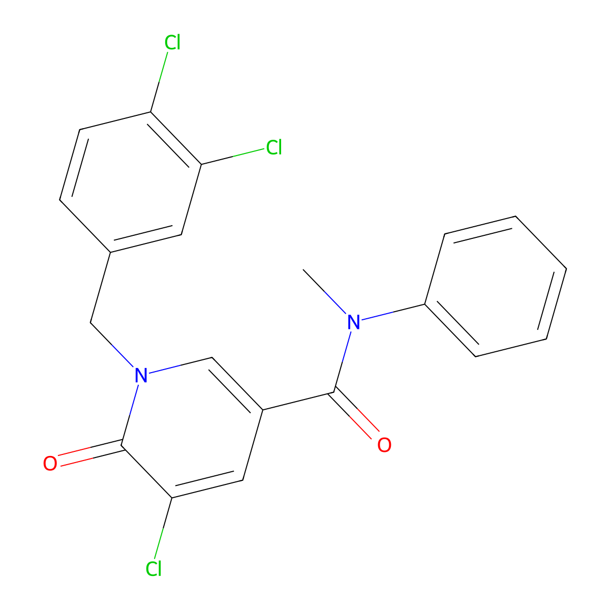 5-chloro-1-(3,4-dichlorobenzyl)-N-methyl-6-oxo-N-phenyl-1,6-dihydro-3-pyridinecarboxamide molecular structure, CAS 339009-05-1