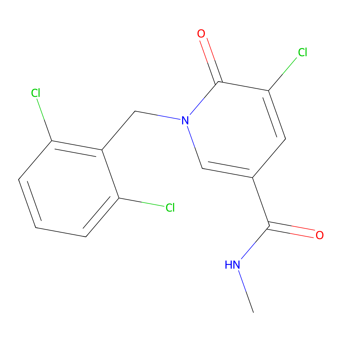 5-chloro-1-(2,6-dichlorobenzyl)-N-methyl-6-oxo-1,6-dihydro-3-pyridinecarboxamide molecular structure, CAS 339009-08-4