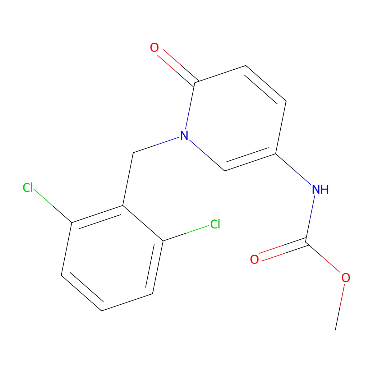 methyl N-[1-(2,6-dichlorobenzyl)-6-oxo-1,6-dihydro-3-pyridinyl]carbamate molecular structure, CAS 339009-10-8