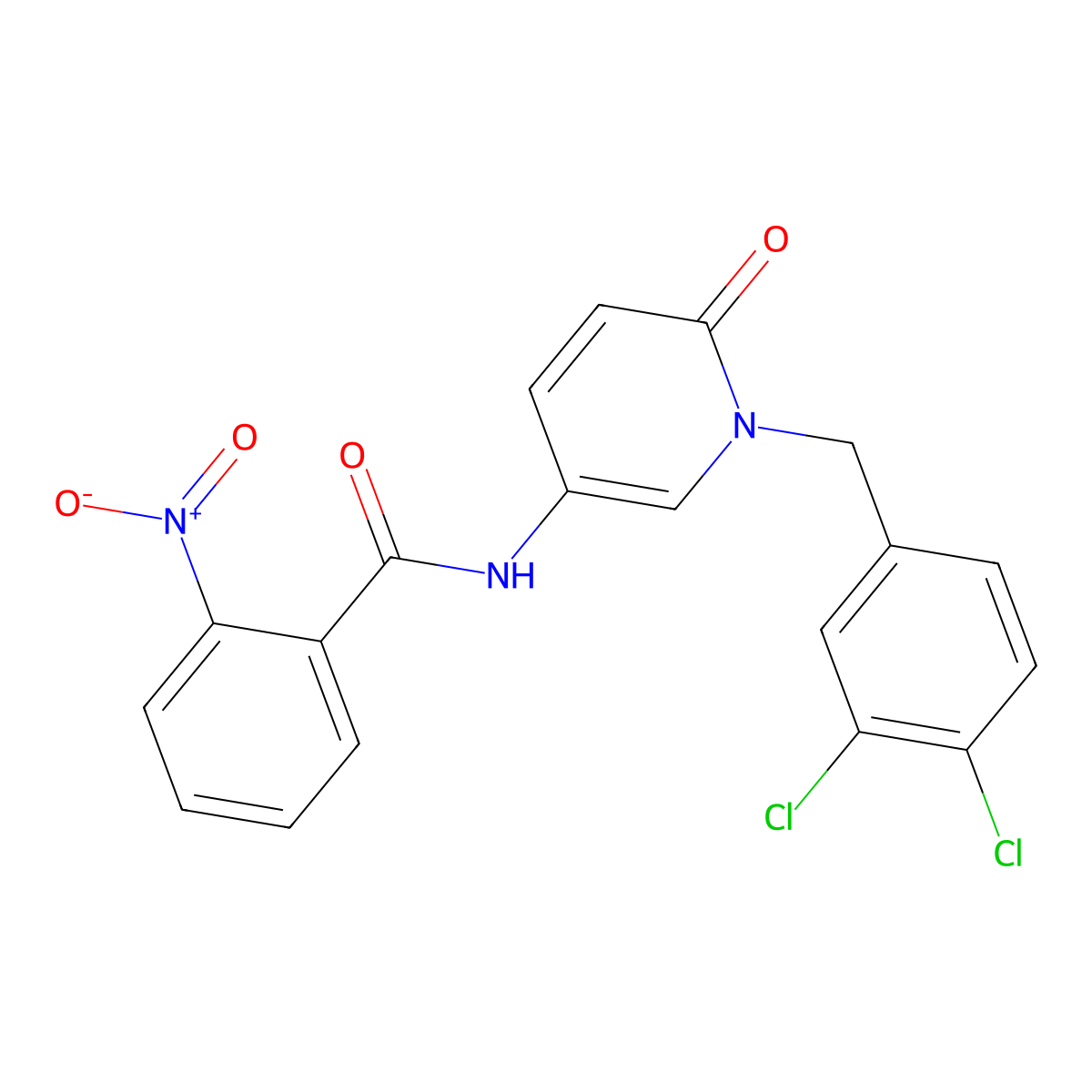 N-[1-(3,4-dichlorobenzyl)-6-oxo-1,6-dihydro-3-pyridinyl]-2-nitrobenzenecarboxamide molecular structure, CAS 339009-14-2