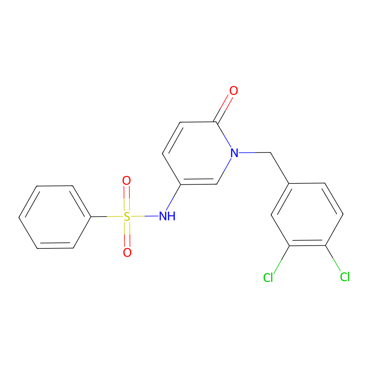 N-[1-[(3,4-dichlorophenyl)methyl]-6-oxo-3-pyridinyl]benzenesulfonamide molecular structure, CAS 339009-15-3