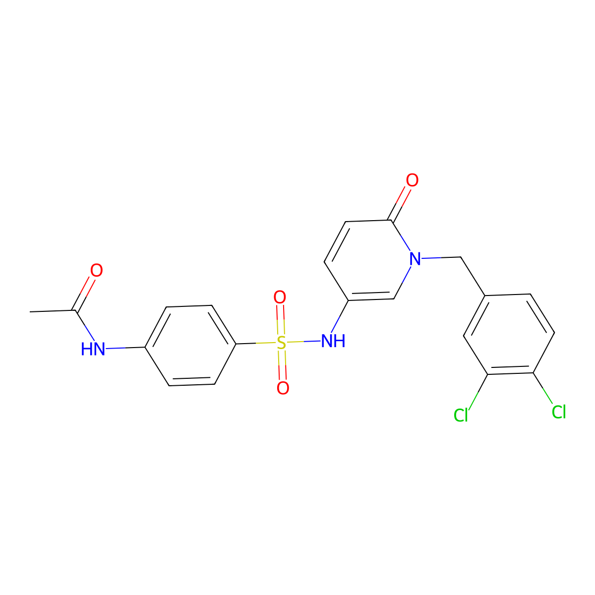 N-[4-({[1-(3,4-dichlorobenzyl)-6-oxo-1,6-dihydro-3-pyridinyl]amino}sulfonyl)phenyl]acetamide molecular structure, CAS 339009-16-4