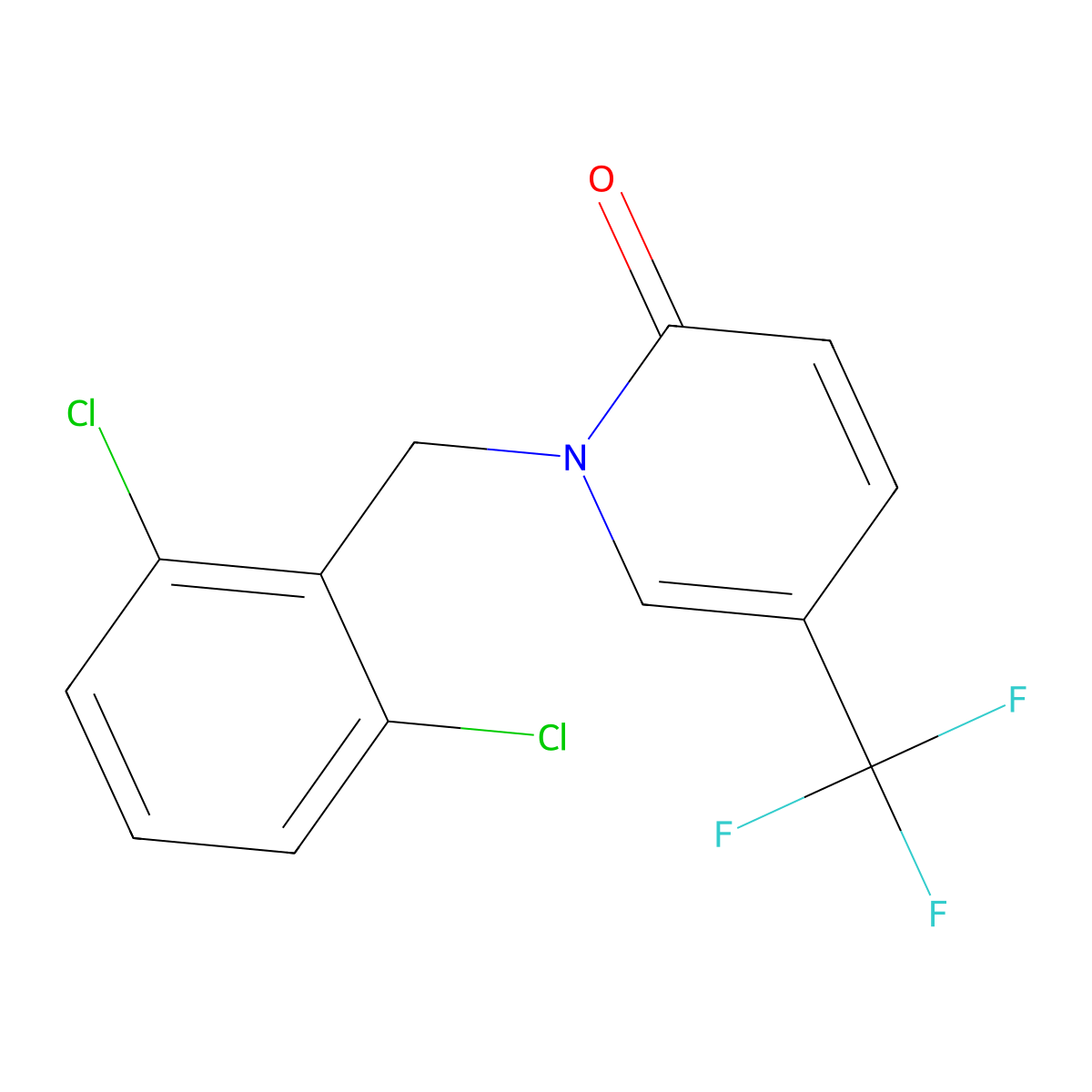 1-(2,6-dichlorobenzyl)-5-(trifluoromethyl)-2(1H)-pyridinone molecular structure, CAS 339009-21-1