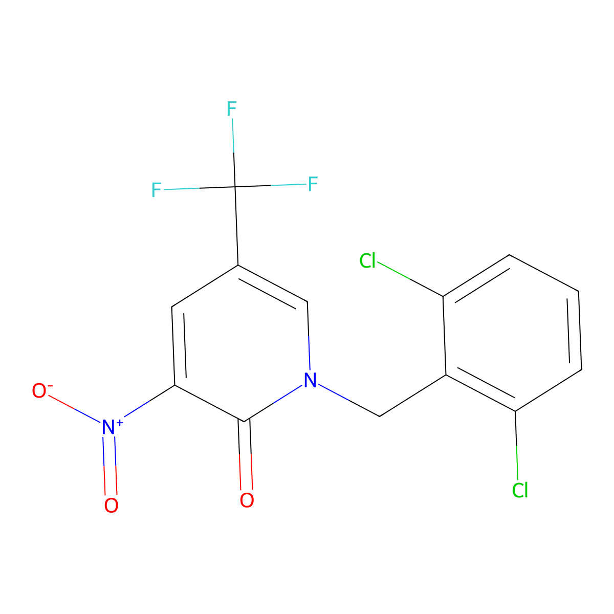 1-(2,6-dichlorobenzyl)-3-nitro-5-(trifluoromethyl)-2(1H)-pyridinone molecular structure, CAS 339009-22-2