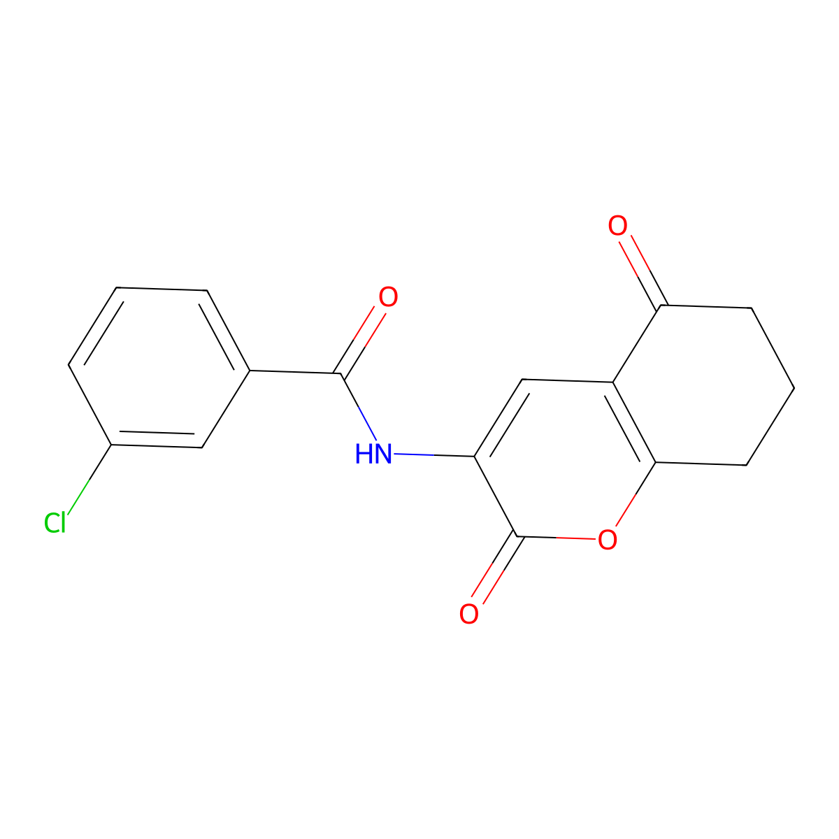 3-chloro-N-(2,5-dioxo-5,6,7,8-tetrahydro-2H-chromen-3-yl)benzenecarboxamide molecular structure, CAS 339009-26-6