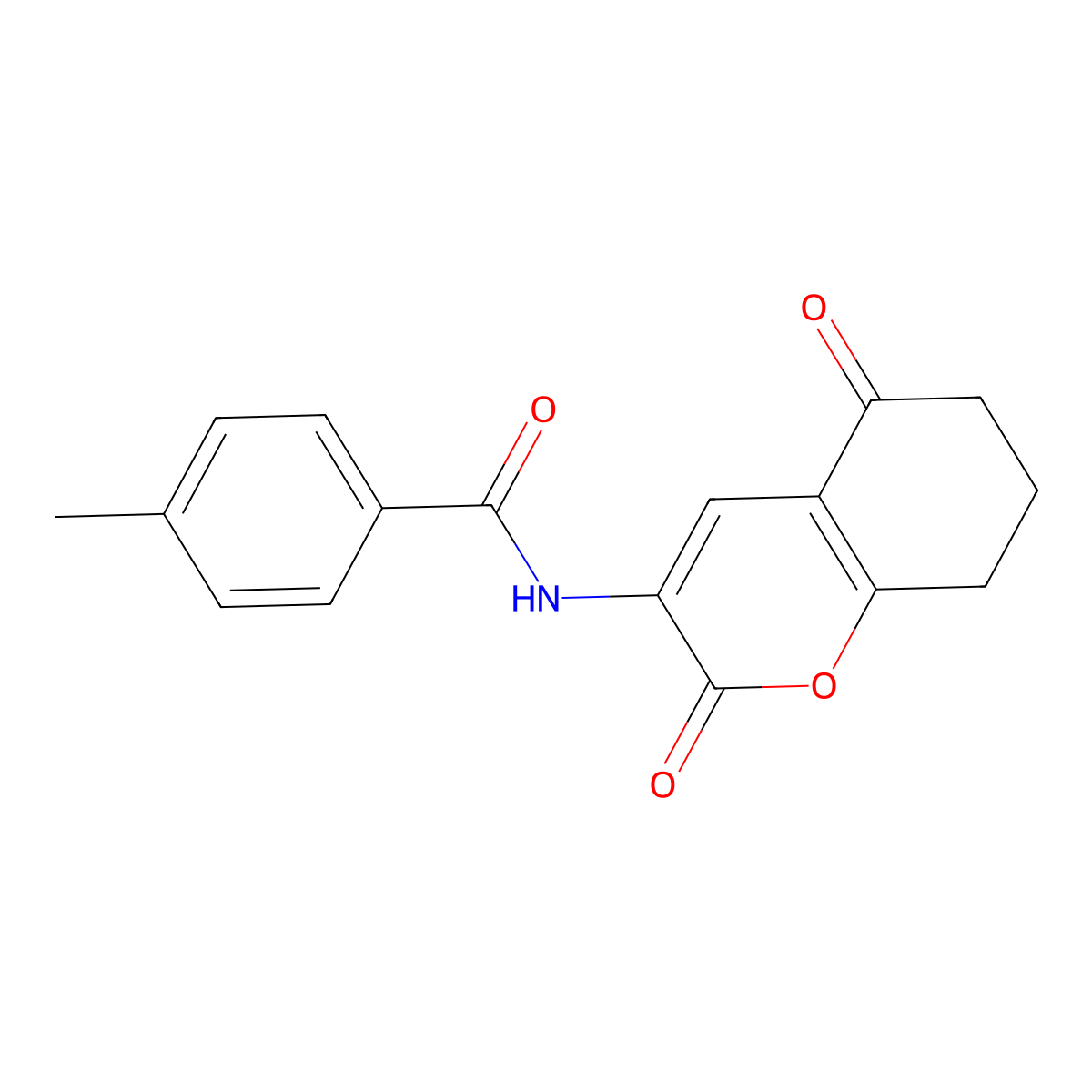 N-(2,5-dioxo-5,6,7,8-tetrahydro-2H-chromen-3-yl)-4-methylbenzenecarboxamide molecular structure, CAS 339009-35-7
