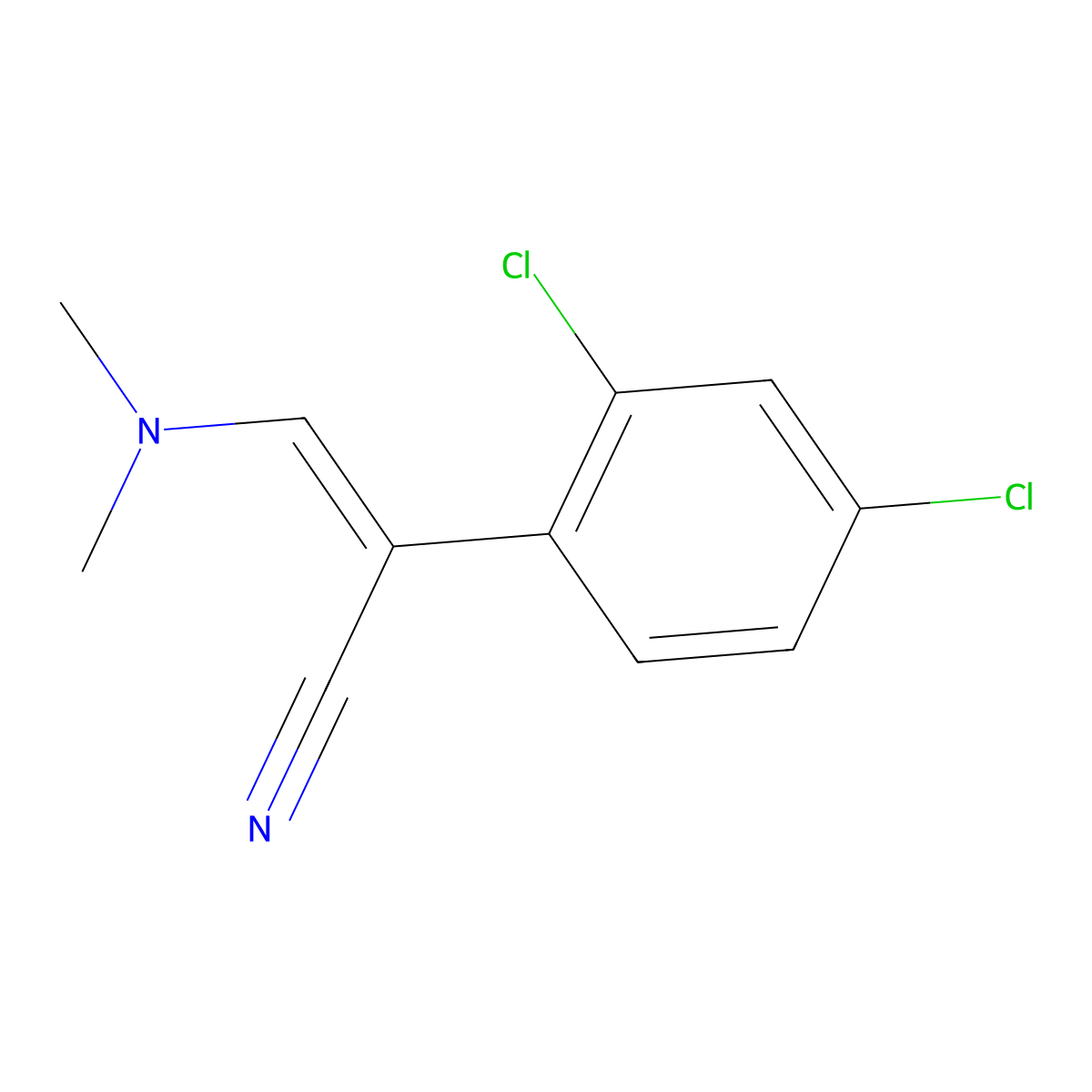 2-(2,4-Dichlorophenyl)-3-(dimethylamino)-acrylonitrile molecular structure, CAS 339009-45-9