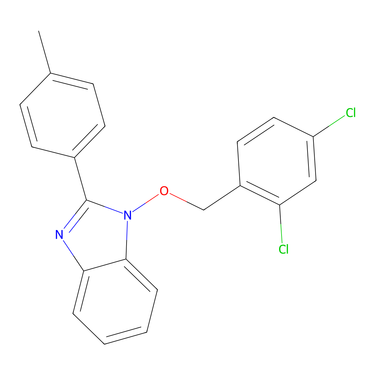 1-[(2,4-dichlorobenzyl)oxy]-2-(4-methylphenyl)-1H-1,3-benzimidazole molecular structure, CAS 339009-66-4