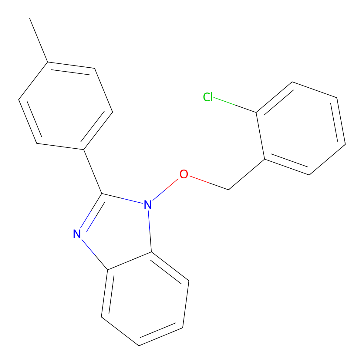 1-[(2-chlorobenzyl)oxy]-2-(4-methylphenyl)-1H-1,3-benzimidazole molecular structure, CAS 339009-67-5