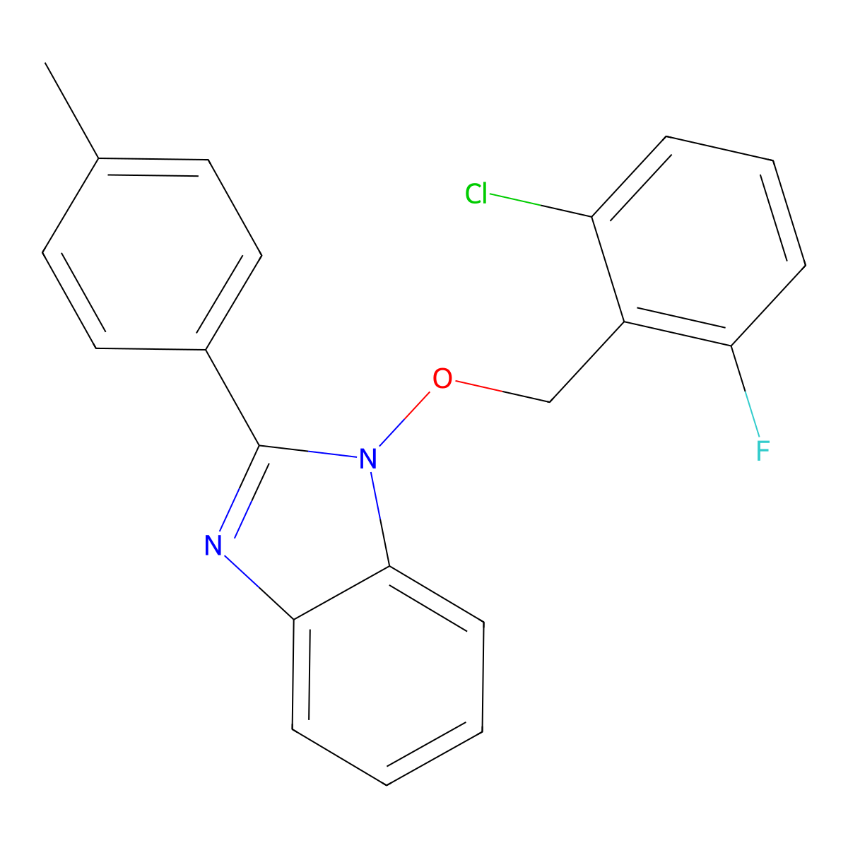 1-[(2-chloro-6-fluorobenzyl)oxy]-2-(4-methylphenyl)-1H-1,3-benzimidazole molecular structure, CAS 339009-68-6