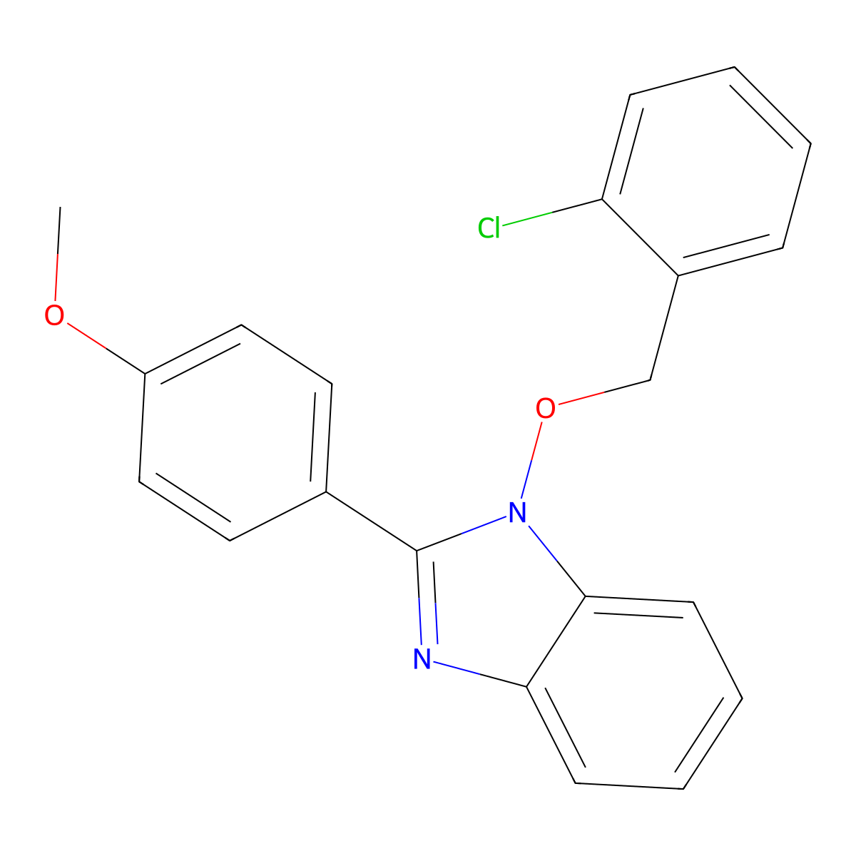 4-{1-[(2-chlorobenzyl)oxy]-1H-1,3-benzimidazol-2-yl}phenyl methyl ether molecular structure, CAS 339009-73-3