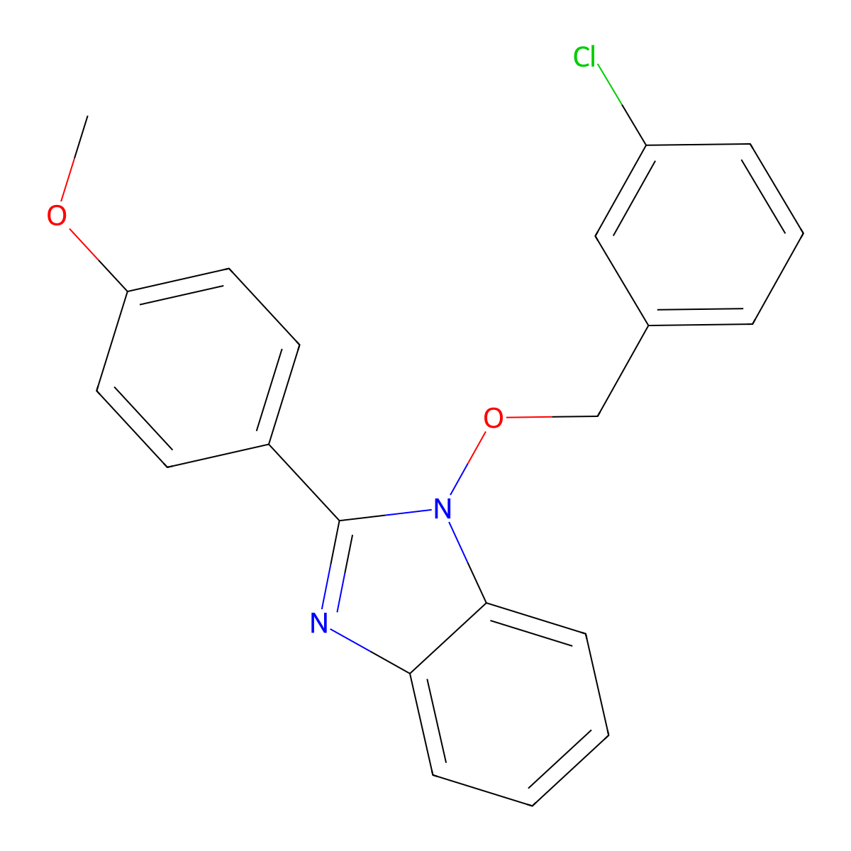 4-{1-[(3-chlorobenzyl)oxy]-1H-1,3-benzimidazol-2-yl}phenyl methyl ether molecular structure, CAS 339009-74-4
