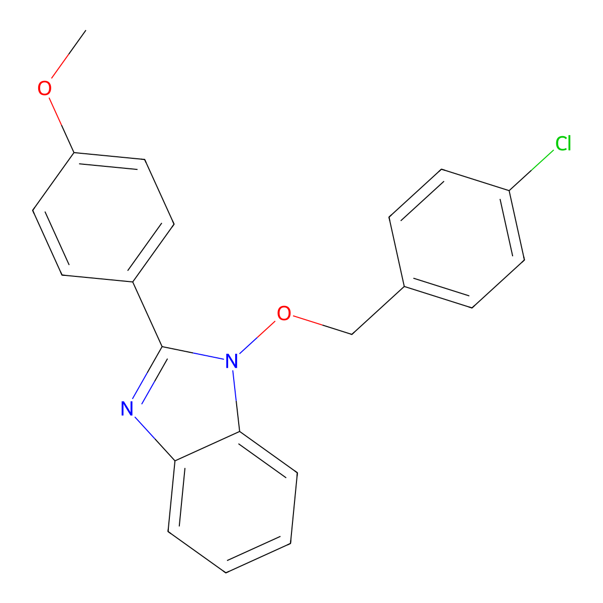 4-{1-[(4-chlorobenzyl)oxy]-1H-1,3-benzimidazol-2-yl}phenyl methyl ether molecular structure, CAS 339009-75-5