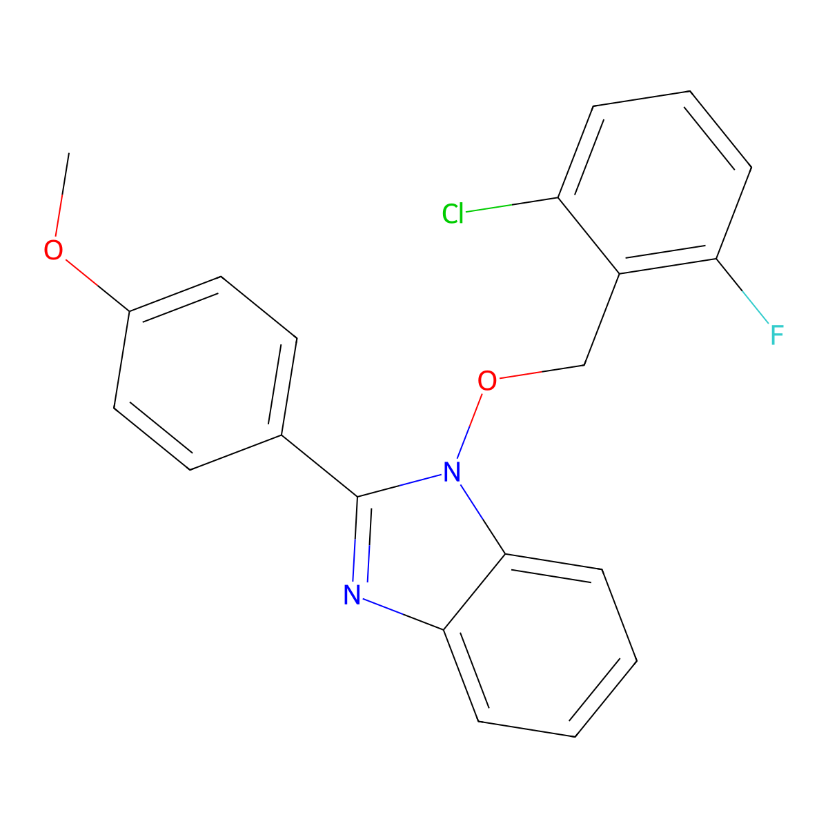 1-[(2-chloro-6-fluorobenzyl)oxy]-2-(4-methoxyphenyl)-1H-1,3-benzimidazole molecular structure, CAS 339009-76-6