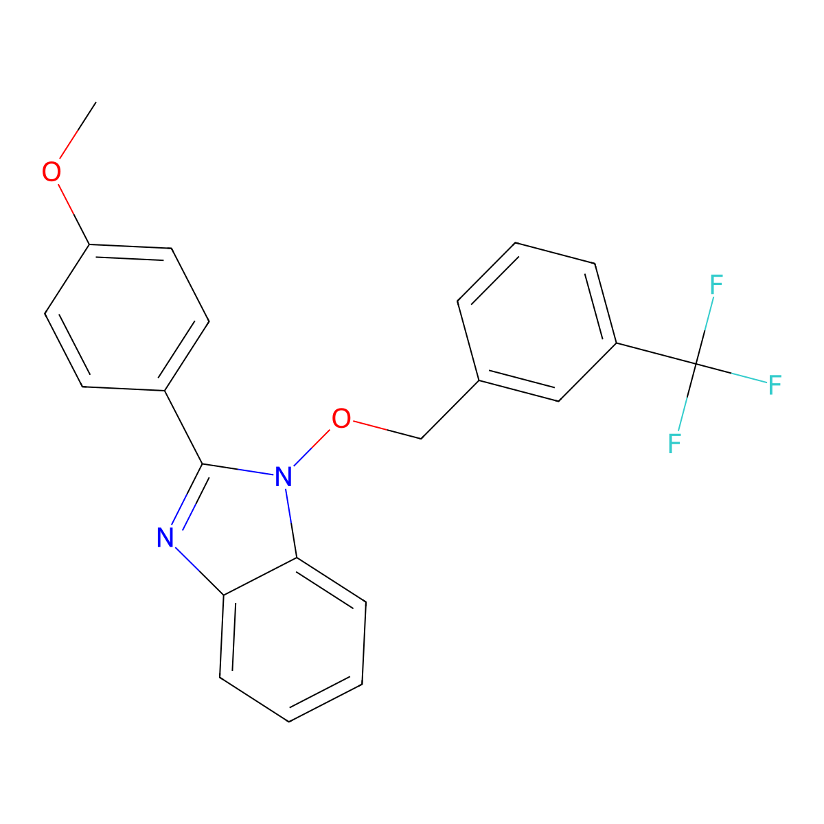 2-(4-methoxyphenyl)-1-{[3-(trifluoromethyl)benzyl]oxy}-1H-1,3-benzimidazole molecular structure, CAS 339009-79-9