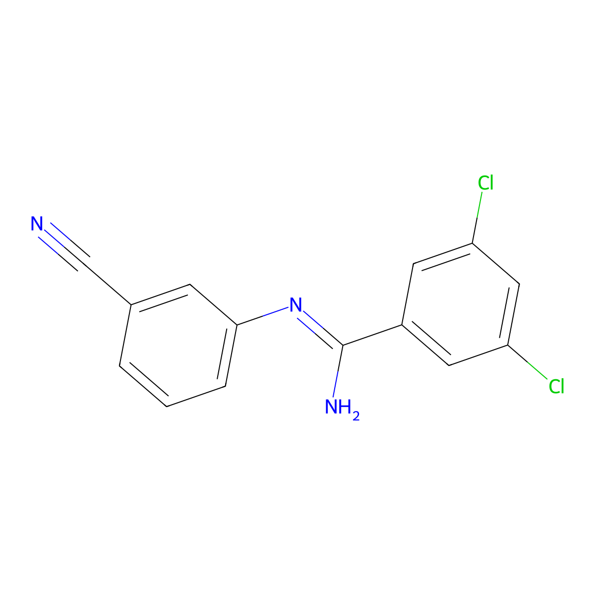 3,5-dichloro-N-(3-cyanophenyl)benzenecarboximidamide molecular structure, CAS 339009-81-3