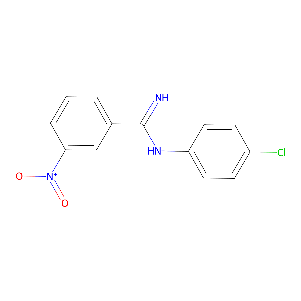 N-(4-chlorophenyl)-3-nitrobenzenecarboximidamide molecular structure, CAS 339009-82-4