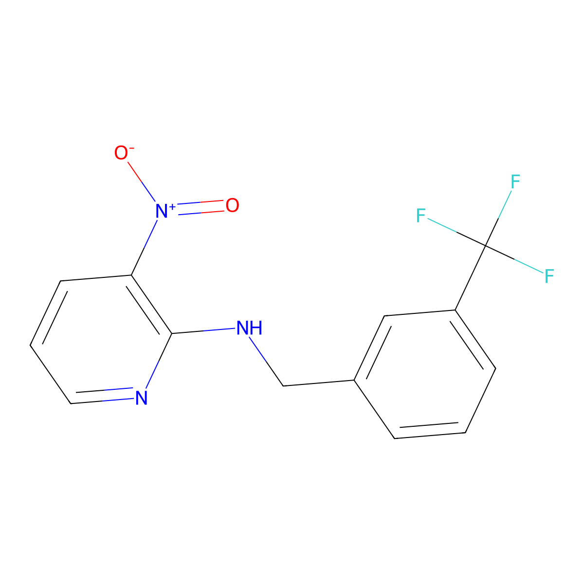 3-nitro-N-{[3-(trifluoromethyl)phenyl]methyl}pyridin-2-amine molecular structure, CAS 339009-88-0
