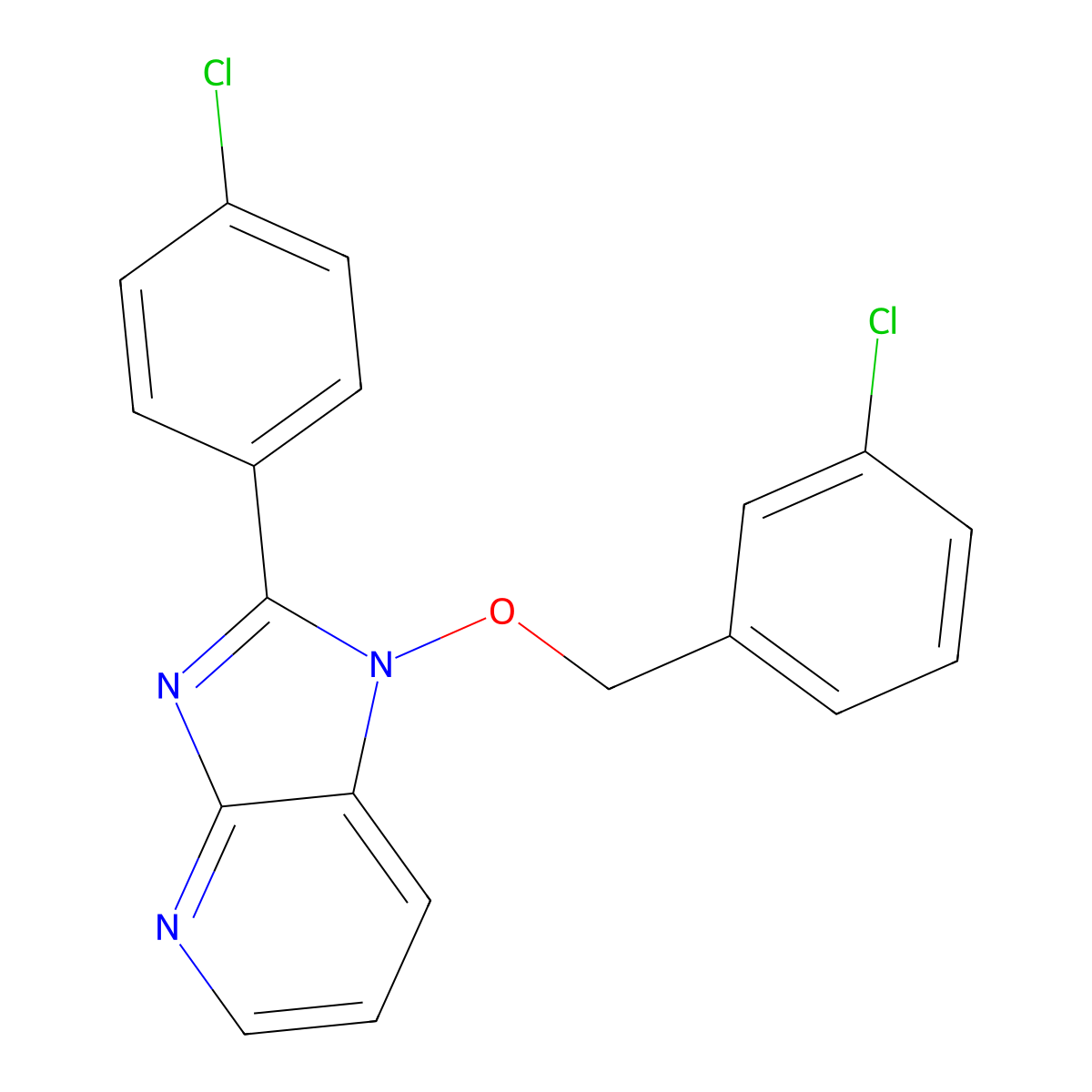 1-[(3-chlorobenzyl)oxy]-2-(4-chlorophenyl)-1H-imidazo[4,5-b]pyridine molecular structure, CAS 339009-90-4