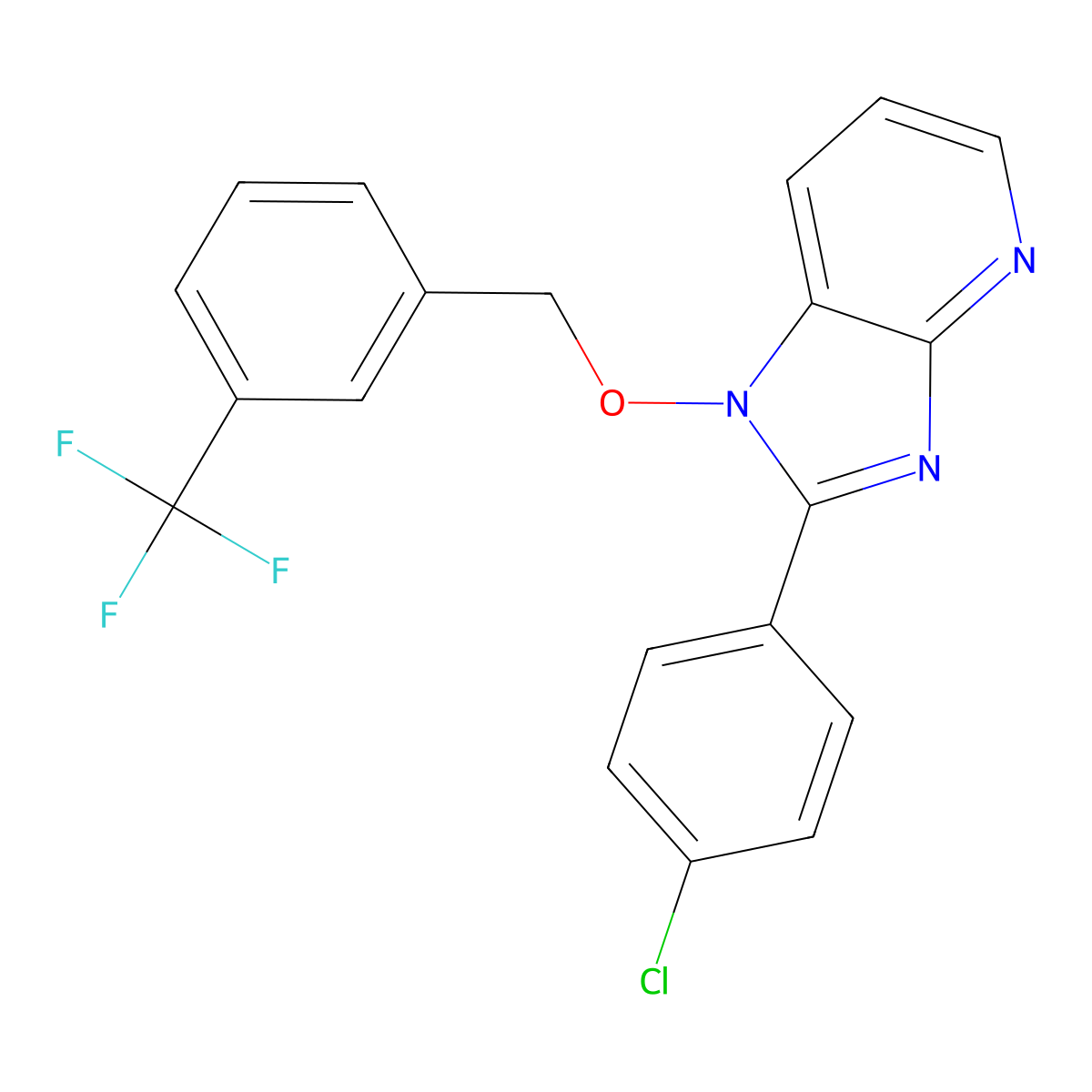 2-(4-chlorophenyl)-1-{[3-(trifluoromethyl)benzyl]oxy}-1H-imidazo[4,5-b]pyridine molecular structure, CAS 339009-91-5