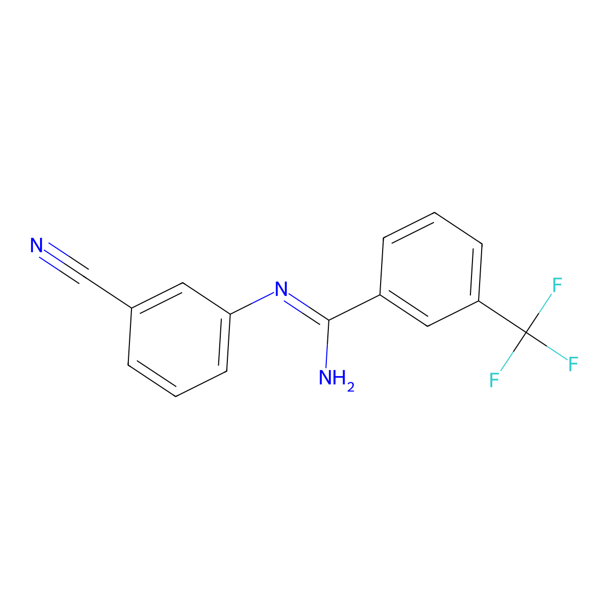 N-(3-cyanophenyl)-3-(trifluoromethyl)benzenecarboximidamide molecular structure, CAS 339009-93-7