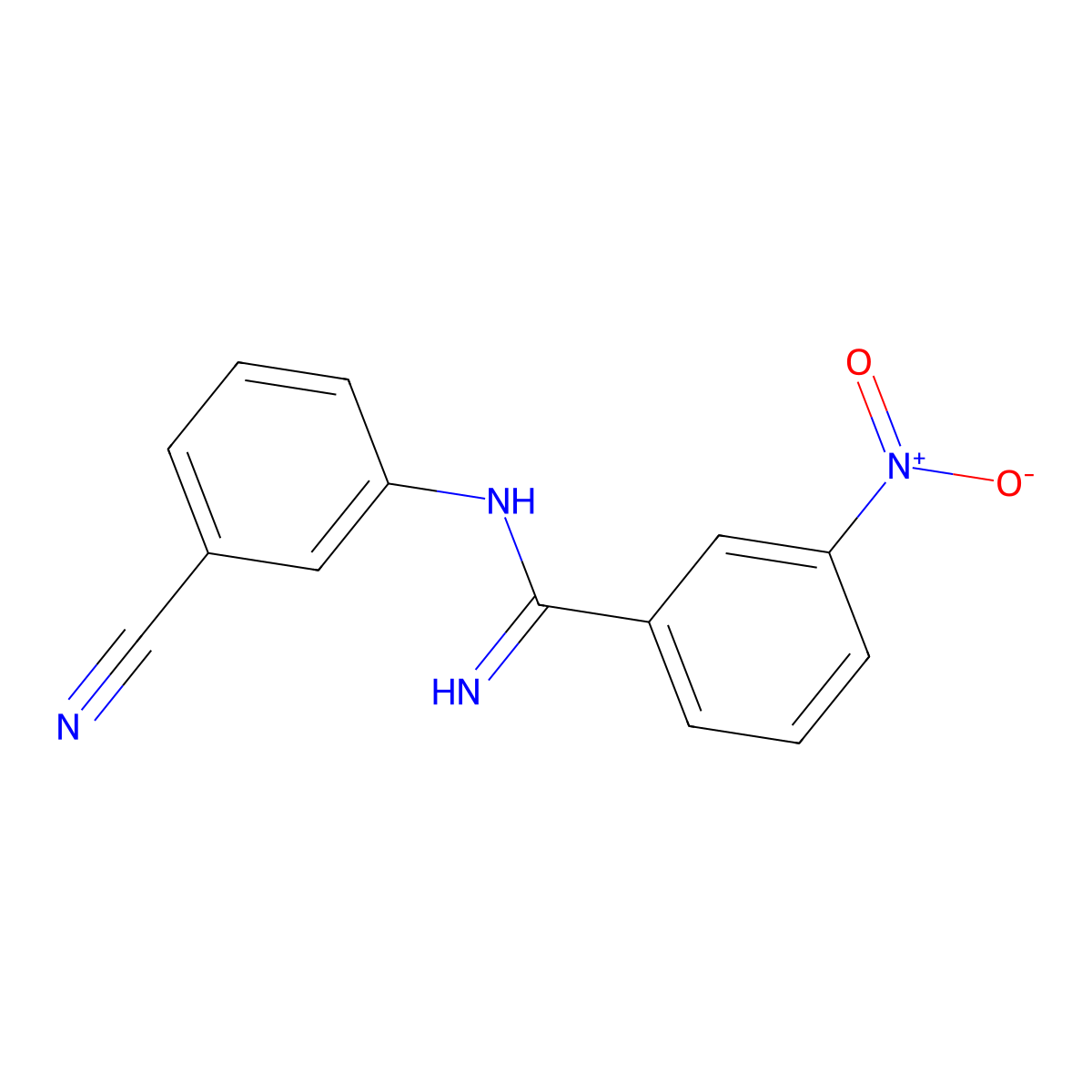 N-(3-cyanophenyl)-3-nitrobenzenecarboximidamide molecular structure, CAS 339009-97-1