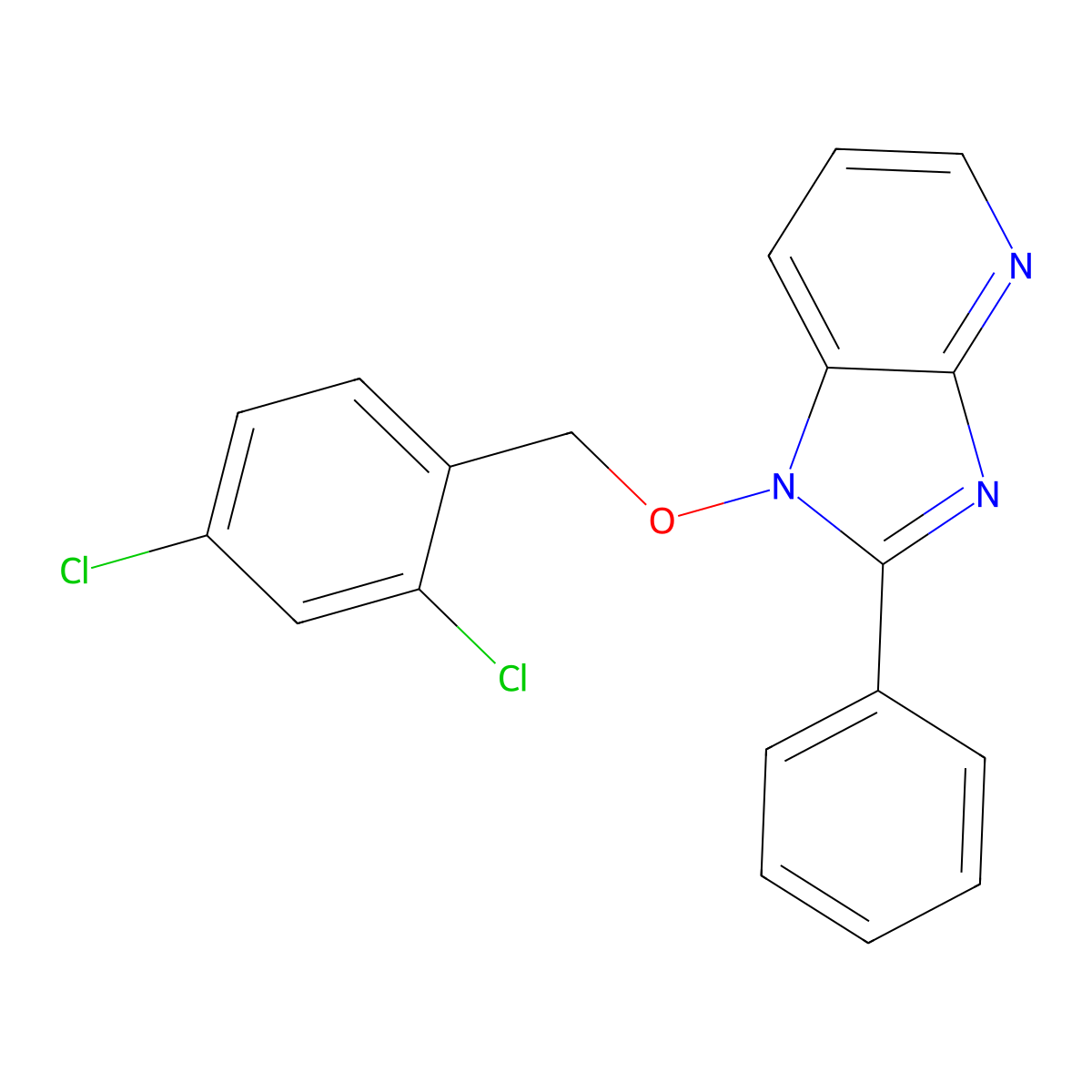 1-[(2,4-Dichlorophenyl)methoxy]-2-phenylimidazo[4,5-b]pyridine molecular structure, CAS 339010-03-6