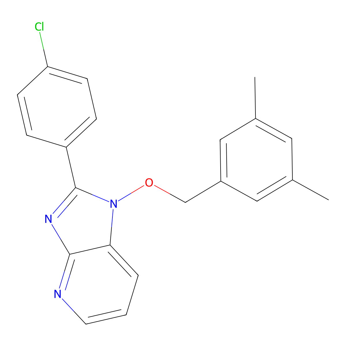 2-(4-chlorophenyl)-1-[(3,5-dimethylbenzyl)oxy]-1H-imidazo[4,5-b]pyridine molecular structure, CAS 339010-06-9