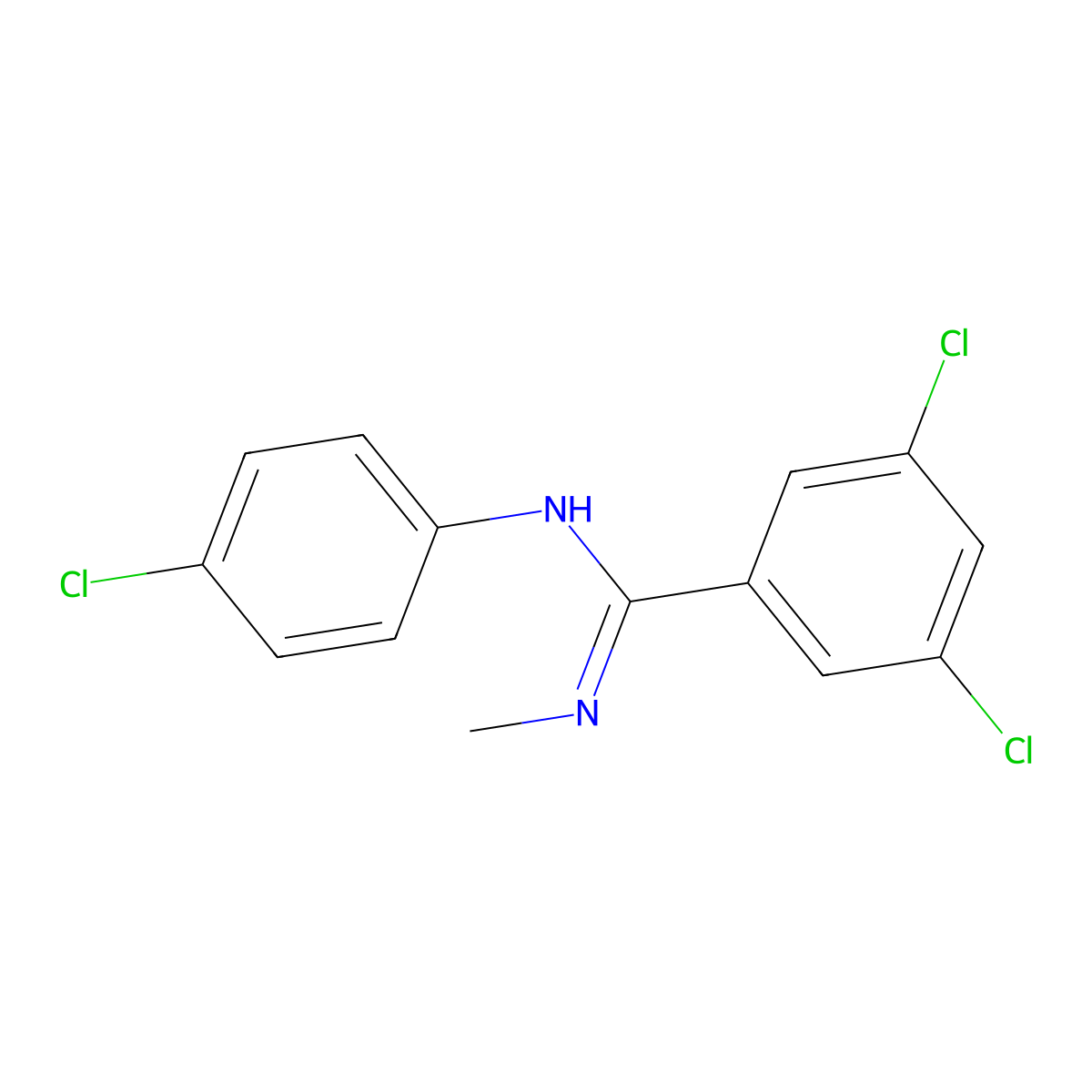 3,5-dichloro-N-(4-chlorophenyl)-N'-methylbenzenecarboximidamide molecular structure, CAS 339010-08-1