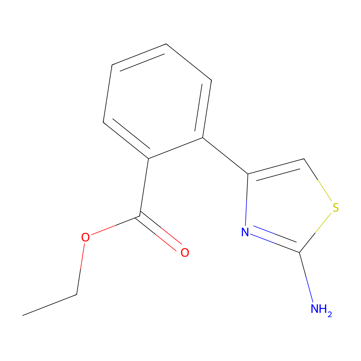 Ethyl 2-(2-amino-1,3-thiazol-4-yl)benzoate molecular structure, CAS 339010-09-2