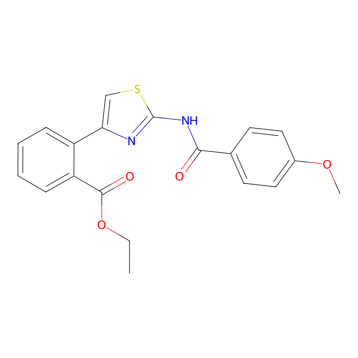 Ethyl 2-{2-[(4-methoxybenzoyl)amino]-1,3-thiazol-4-yl}benzenecarboxylate molecular structure, CAS 339010-11-6
