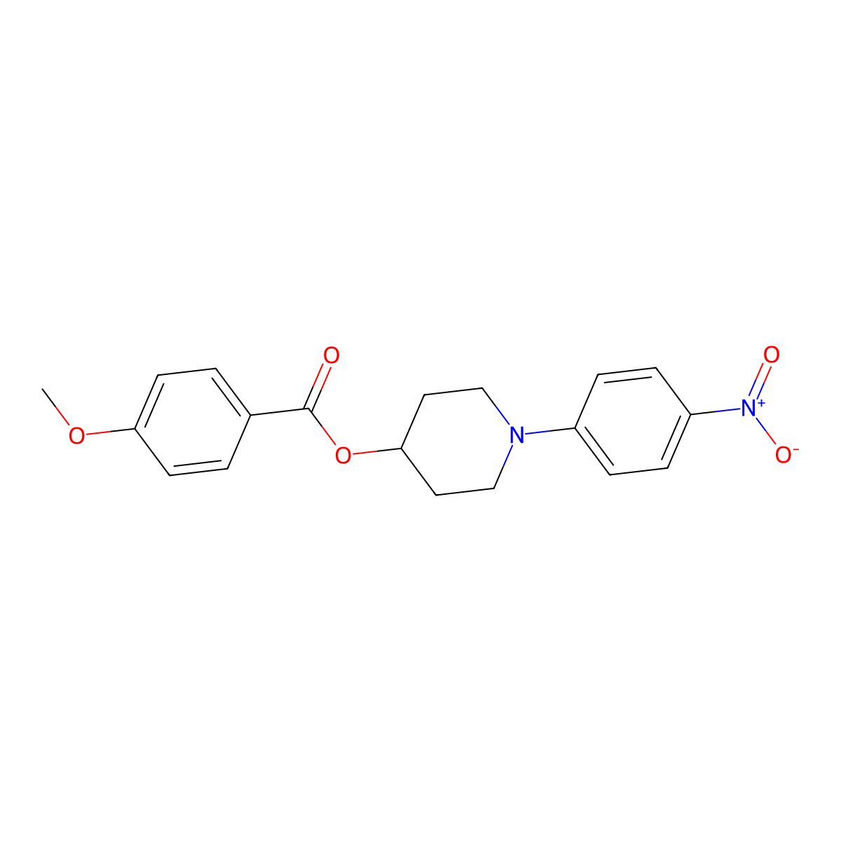 1-(4-Nitrophenyl)-4-piperidinyl 4-methoxybenzenecarboxylate molecular structure, CAS 339010-15-0