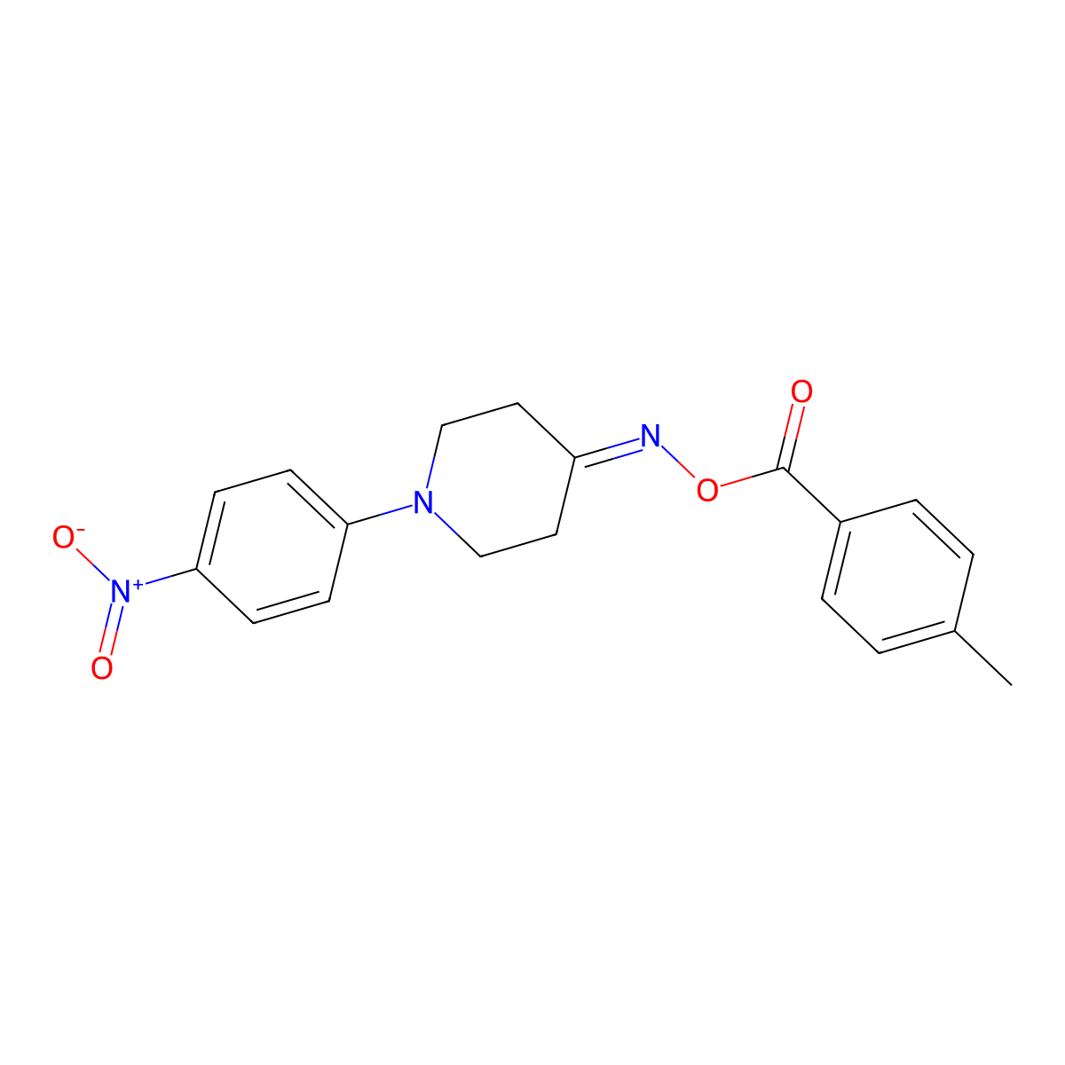 4-{[(4-Methylbenzoyl)oxy]imino}-1-(4-nitrophenyl)piperidine molecular structure, CAS 339010-18-3