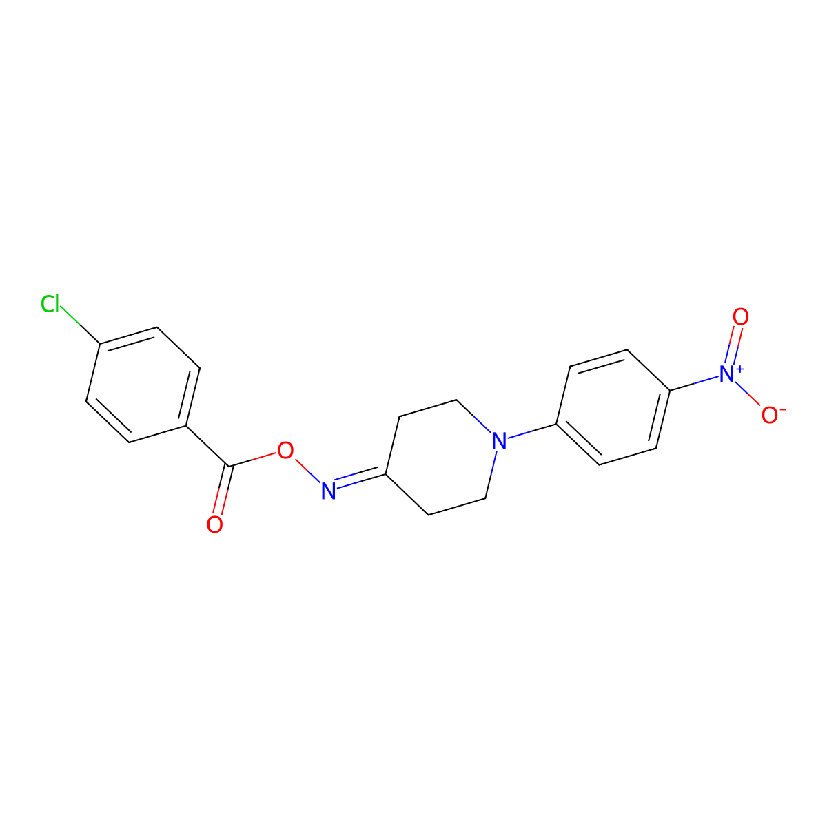4-{[(4-Chlorobenzoyl)oxy]imino}-1-(4-nitrophenyl)piperidine molecular structure, CAS 339010-20-7