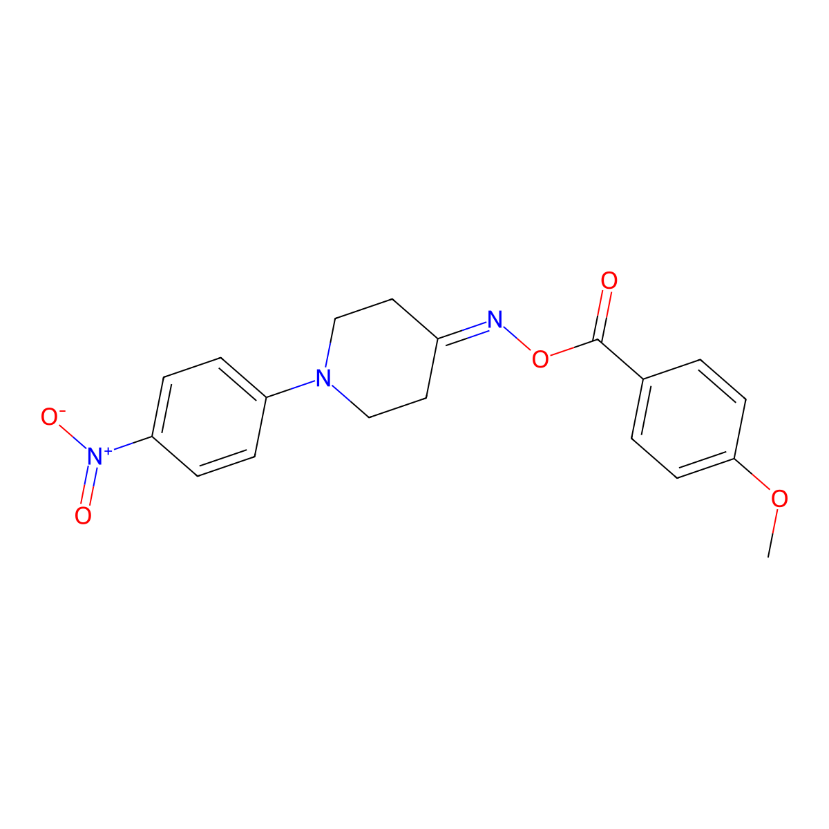 4-{[(4-Methoxybenzoyl)oxy]imino}-1-(4-nitrophenyl)piperidine molecular structure, CAS 339010-21-8
