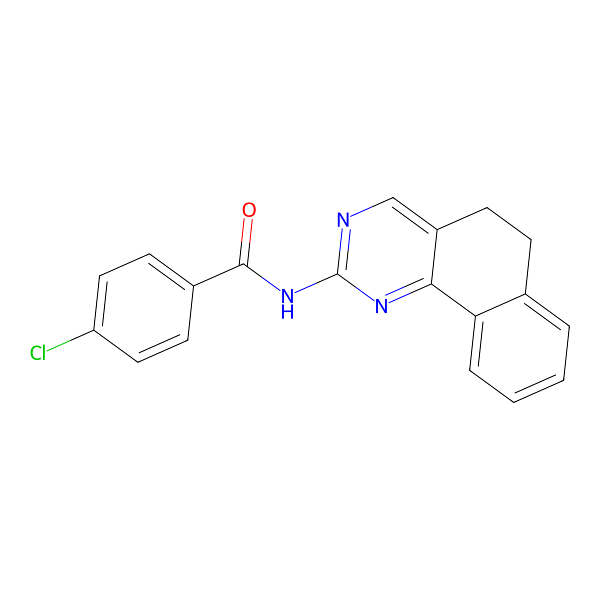4-chloro-N-(5,6-dihydrobenzo[h]quinazolin-2-yl)benzenecarboxamide molecular structure, CAS 339010-22-9