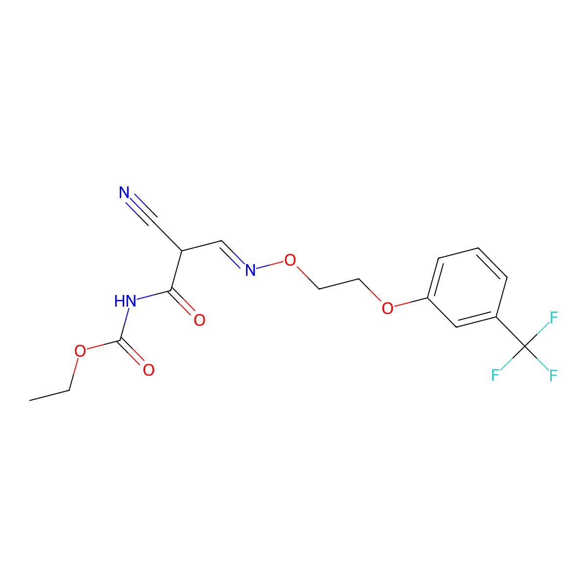 ethyl N-[2-cyano-3-({2-[3-(trifluoromethyl)phenoxy]ethoxy}imino)propanoyl]carbamate molecular structure, CAS 339010-23-0