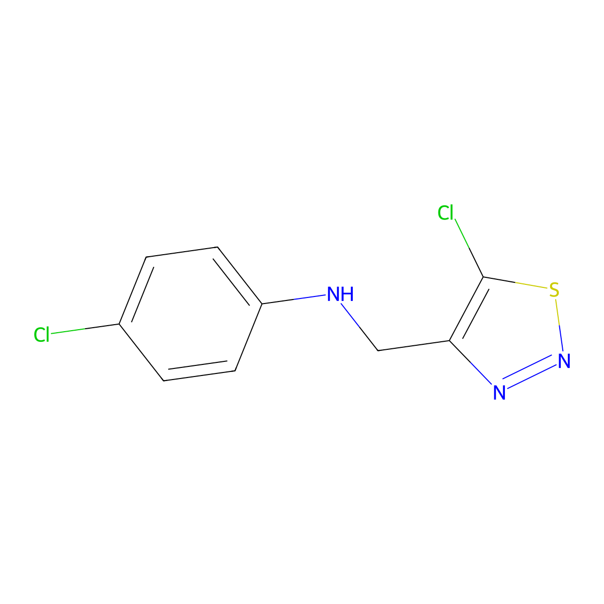 N-(4-chlorophenyl)-N-[(5-chloro-1,2,3-thiadiazol-4-yl)methyl]amine molecular structure, CAS 339010-29-6