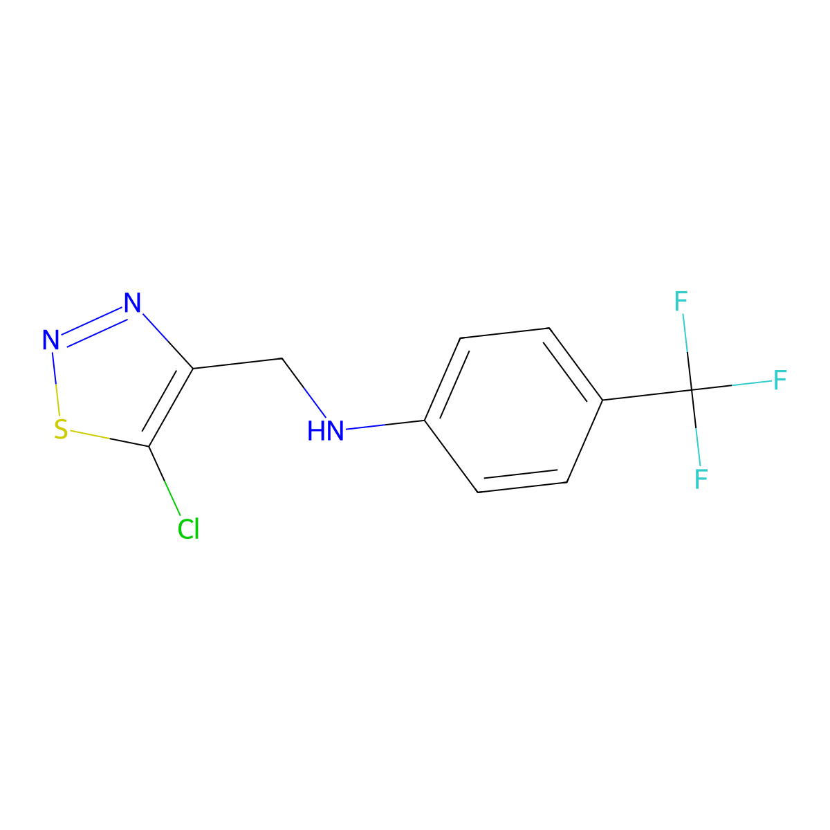 N-[(5-chloro-1,2,3-thiadiazol-4-yl)methyl]-4-(trifluoromethyl)aniline molecular structure, CAS 339010-30-9