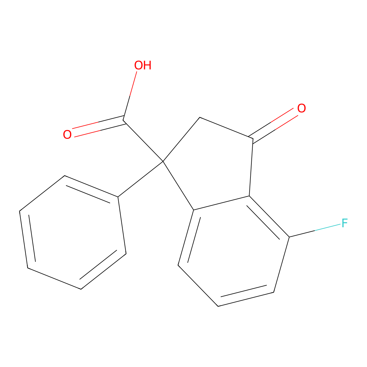 4-Fluoro-3-oxo-1-phenyl-1-indanecarboxylic acid molecular structure, CAS 339010-41-2