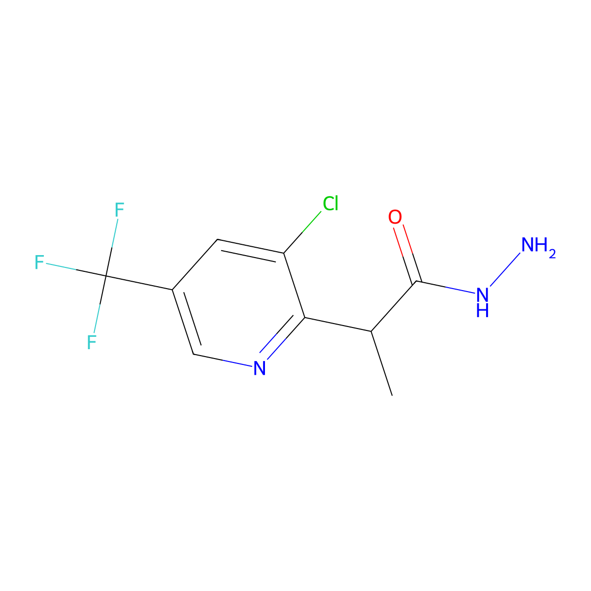 2-[3-Chloro-5-(trifluoromethyl)pyridin-2-yl]propanehydrazide molecular structure, CAS 339010-45-6