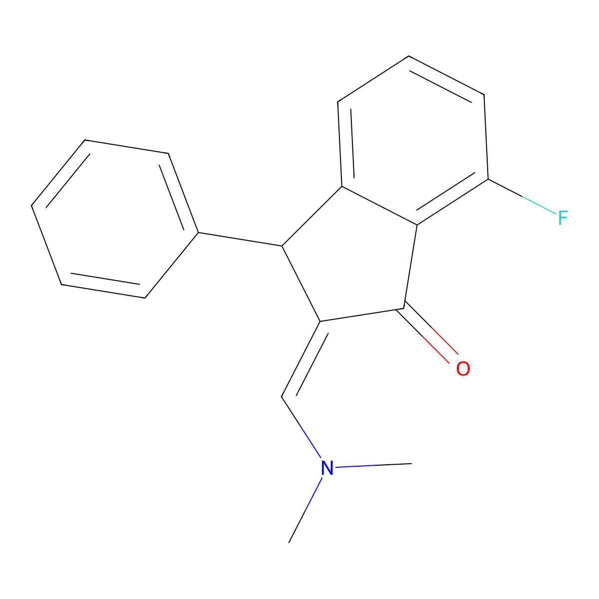 2-[(Dimethylamino)methylene]-7-fluoro-3-phenyl-1-indanone molecular structure, CAS 339010-46-7