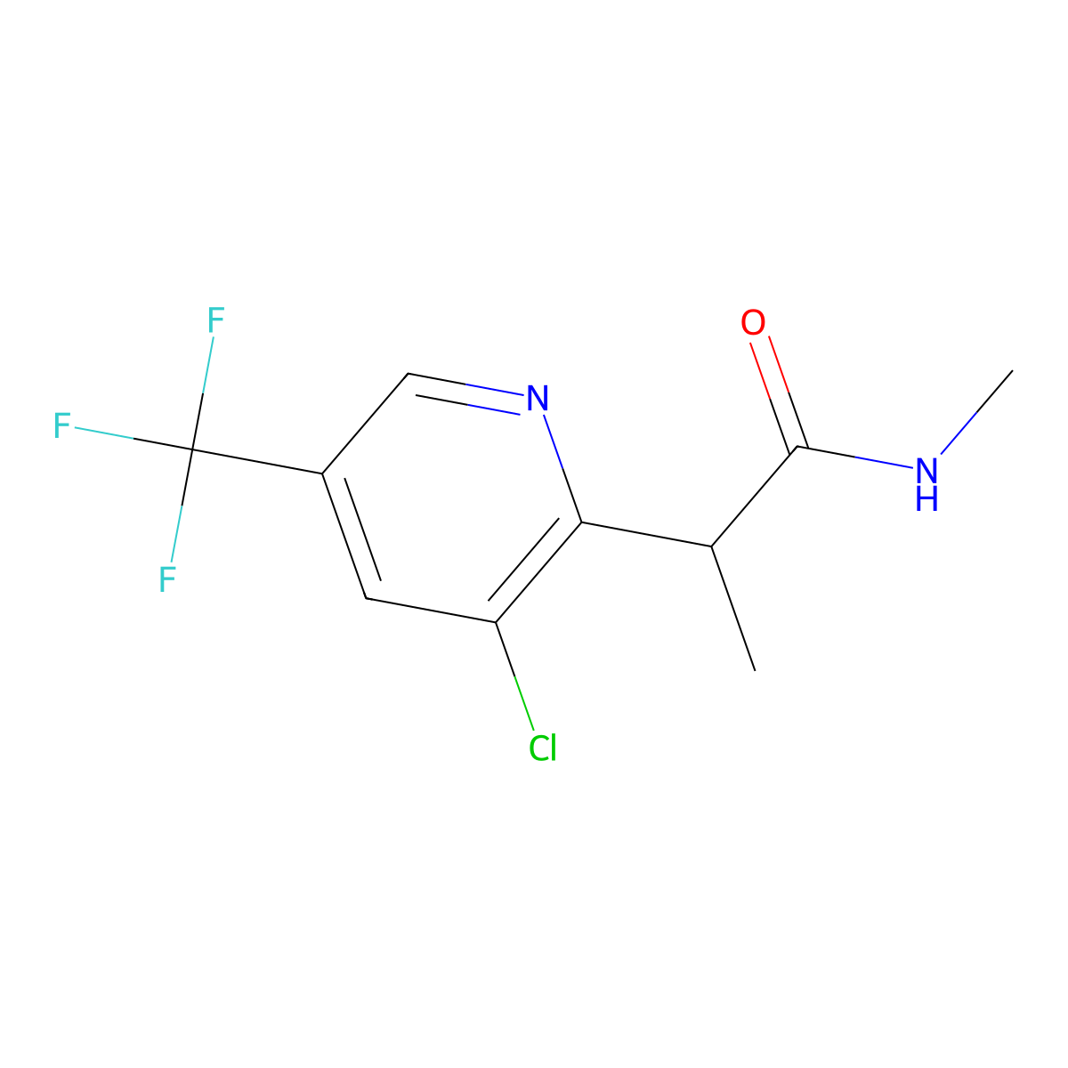 2-[3-chloro-5-(trifluoromethyl)-2-pyridinyl]-N-methylpropanamide molecular structure, CAS 339010-49-0