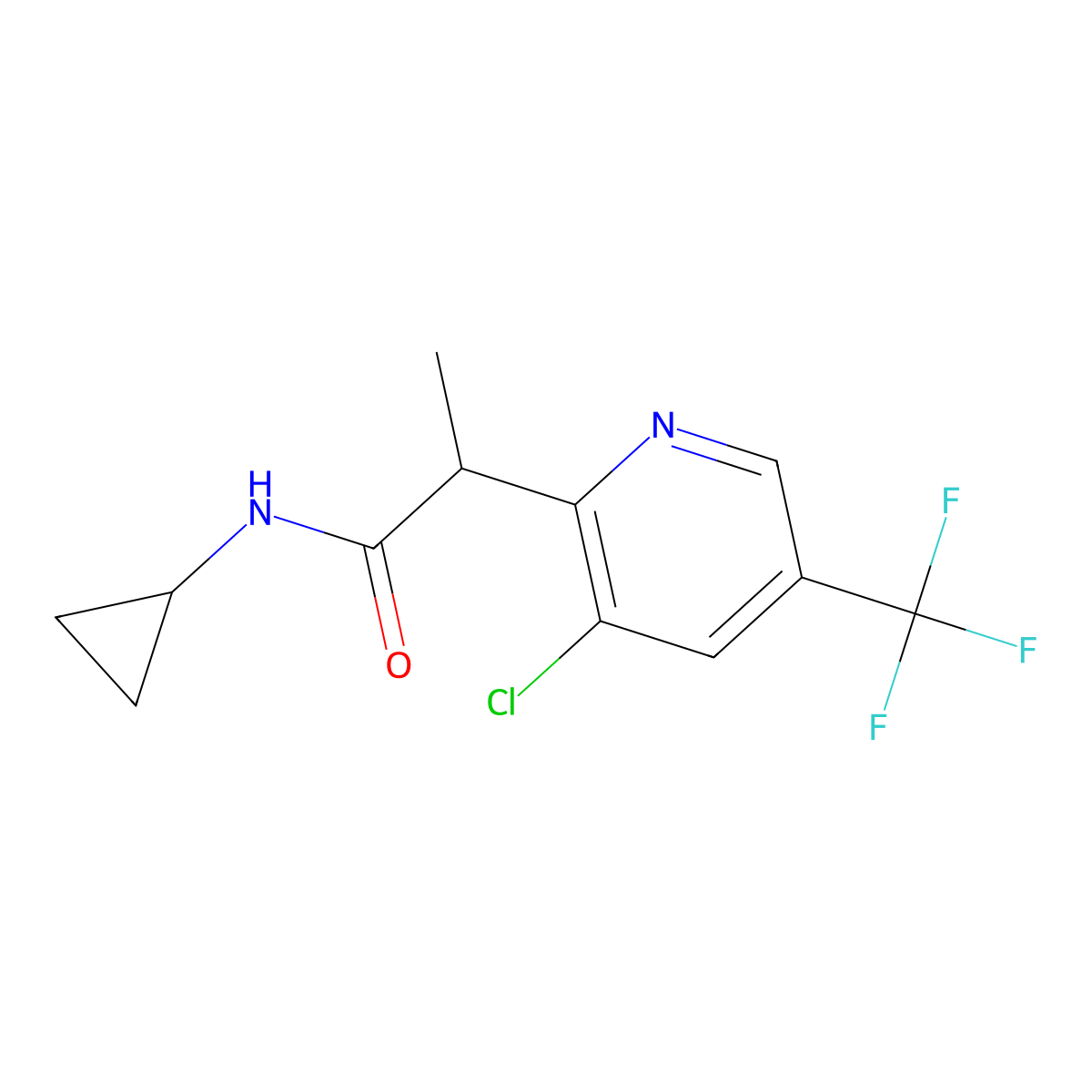 2-[3-chloro-5-(trifluoromethyl)-2-pyridinyl]-N-cyclopropylpropanamide molecular structure, CAS 339010-50-3