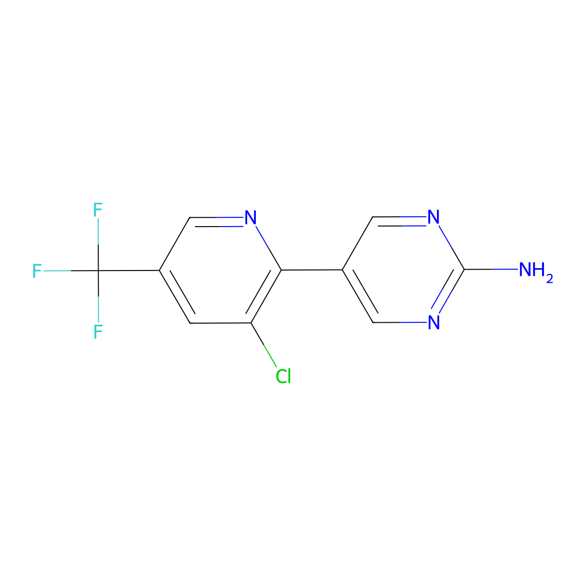 5-[3-Chloro-5-(trifluoromethyl)-2-pyridinyl]-2-pyrimidinamine molecular structure, CAS 339010-54-7