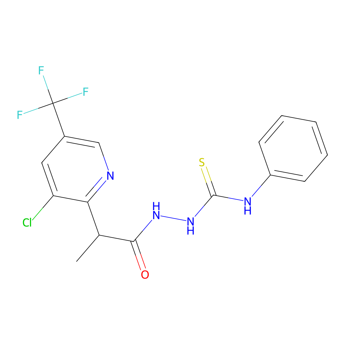 2-(2-(3-Chloro-5-(trifluoromethyl)-2-pyridinyl)propanoyl)-N-phenylhydrazinecarbothioamide molecular structure, CAS 339010-56-9